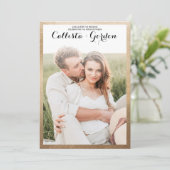 Invitation Mariage photo Collage simple or moderne (Debout devant)