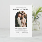 Invitation Mariage photo contemporain simple et moderne (Debout devant)