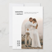 Invitation Mariage photo contemporain simple et moderne (Dos)