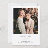 Invitation Mariage photo contemporain simple et moderne (Dos)