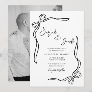 Invitation Mariage Photo Coquette Noir & Blanc