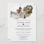 Invitation Mariage photo couleur aquarelle unique (Devant)