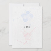 Invitation Mariage photo couleur aquarelle unique (Dos)