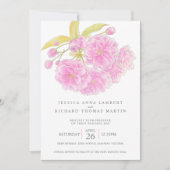 Invitation Mariage photo couleur couleur rose cerisier (Devant)