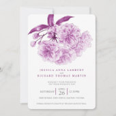 Invitation Mariage photo couleur d'aquarelle de fleurs d'arbr (Devant)