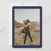 Invitation Mariage photo couleur marine rose gras (Dos)