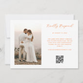 Invitation Mariage photo couleur rose et orange floral (Dos)