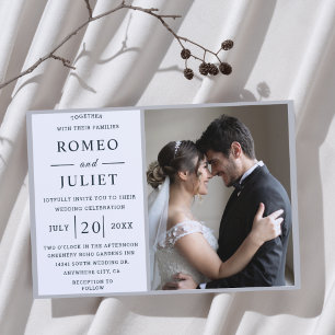 Invitation Mariage photo couple romantique