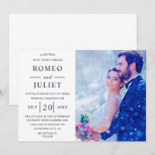 Invitation Mariage photo couple romantique (Devant / Derrière)