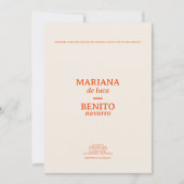 Invitation Mariage photo Cram et rouge moderne minimaliste (Devant)