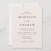 Invitation Mariage photo Cream Modern Elegance (Devant)