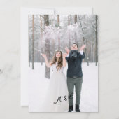 Invitation Mariage photo Cute Whimsical Main tiré Cupid Ski (Dos)