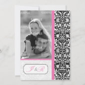 Invitation Mariage photo Damask classique (Dos)
