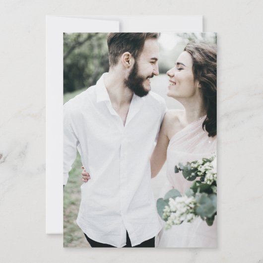 Invitation Mariage photo DAPHNE Classic noir blanc (Dos)