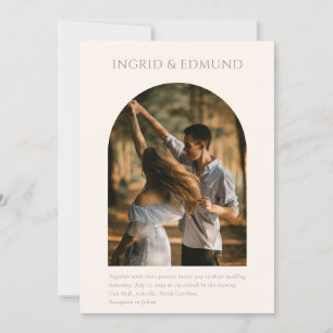 Invitation Mariage photo d'arch Minimaliste Moderne