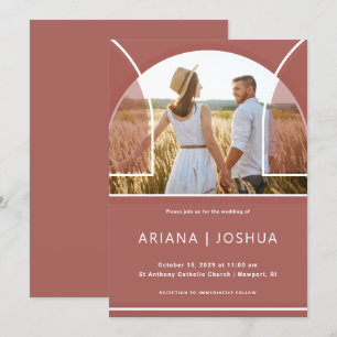 Invitation Mariage photo d'Arch Rose assez Dusty
