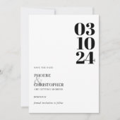 Invitation Mariage photo date moderne et contemporain (Devant)
