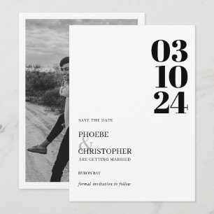 Invitation Mariage photo date moderne et contemporain