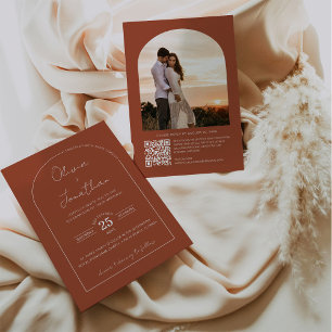 Invitation Mariage photo de cadrage de code QR de script mini