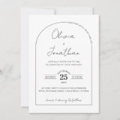Invitation Mariage photo de cadrage de code QR de script mini (Devant)