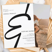 Invitation Mariage photo de calligraphie noir gras