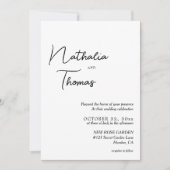 Invitation Mariage photo de calligraphie simple élégant (Devant)