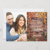 Invitation Mariage photo de campagne automnale rustique (Devant)