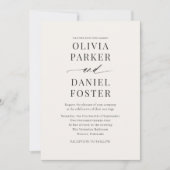 Invitation Mariage photo de code QR beige neutre (Devant)