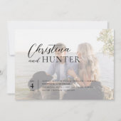 Invitation Mariage photo de code QR de script moderne (Devant)