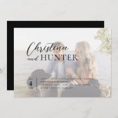 Invitation Mariage photo de code QR de script moderne (Devant / Derrière)