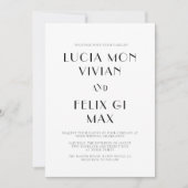 Invitation Mariage photo de code QR noir et blanc en gras (Devant)