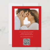 Invitation Mariage photo de code QR rose et rouge vif (Dos)