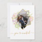 Invitation Mariage photo de couleur d'eau moderne (Devant)