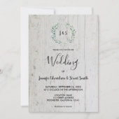 Invitation Mariage photo de couleur d'eau rustique feuille mo (Devant)