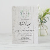 Invitation Mariage photo de couleur d'eau rustique feuille mo (Debout devant)