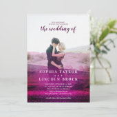 Invitation Mariage photo de couverture abstraite de Bourgogne (Debout devant)