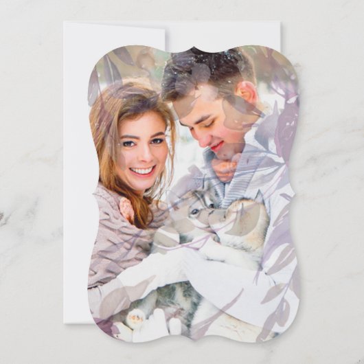 Invitation Mariage photo de couverture végétale simple (Dos)