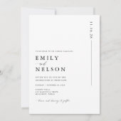 Invitation Mariage photo de destination de plage minimaliste (Dos)