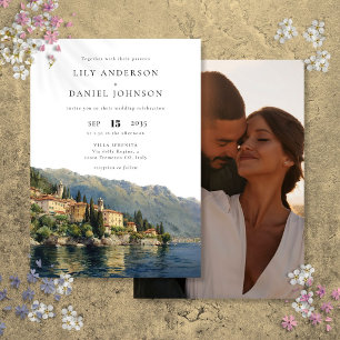 Invitation Mariage photo de destination italienne du lac de C