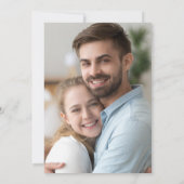 Invitation Mariage photo de la couronne de fleurs rose foncé (Dos)