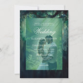 Invitation Mariage photo de la forêt enchantée accrochant la  (Devant)