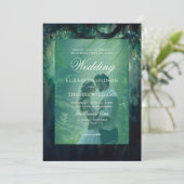 Invitation Mariage photo de la forêt enchantée accrochant la  (Debout devant)