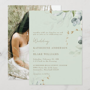 Invitation Mariage photo de la lumière du feuillage