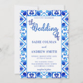 Invitation Mariage photo de la marine bleu et blanc (Devant)