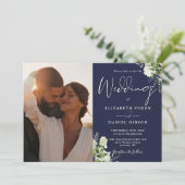 Invitation Mariage photo de la marine Blue Green (Debout devant)