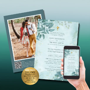 Invitation Mariage photo de la messe nuptiale catholique turq