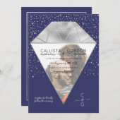 Invitation Mariage photo de la Parties scintillant Confetti e (Devant / Derrière)