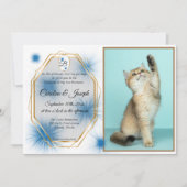 Invitation Mariage, photo de l'animal & étiquette avec touffe (Devant)