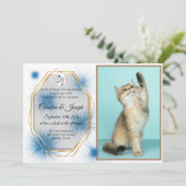 Invitation Mariage, photo de l'animal & étiquette avec touffe (Debout devant)