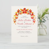 Invitation Mariage photo de l'hibiscus tropicaux brûlés (Debout devant)